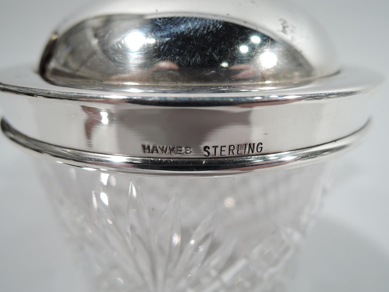 Old Fashioned Hawkes American Sterling Silver & Glass Double Jam Jar 1