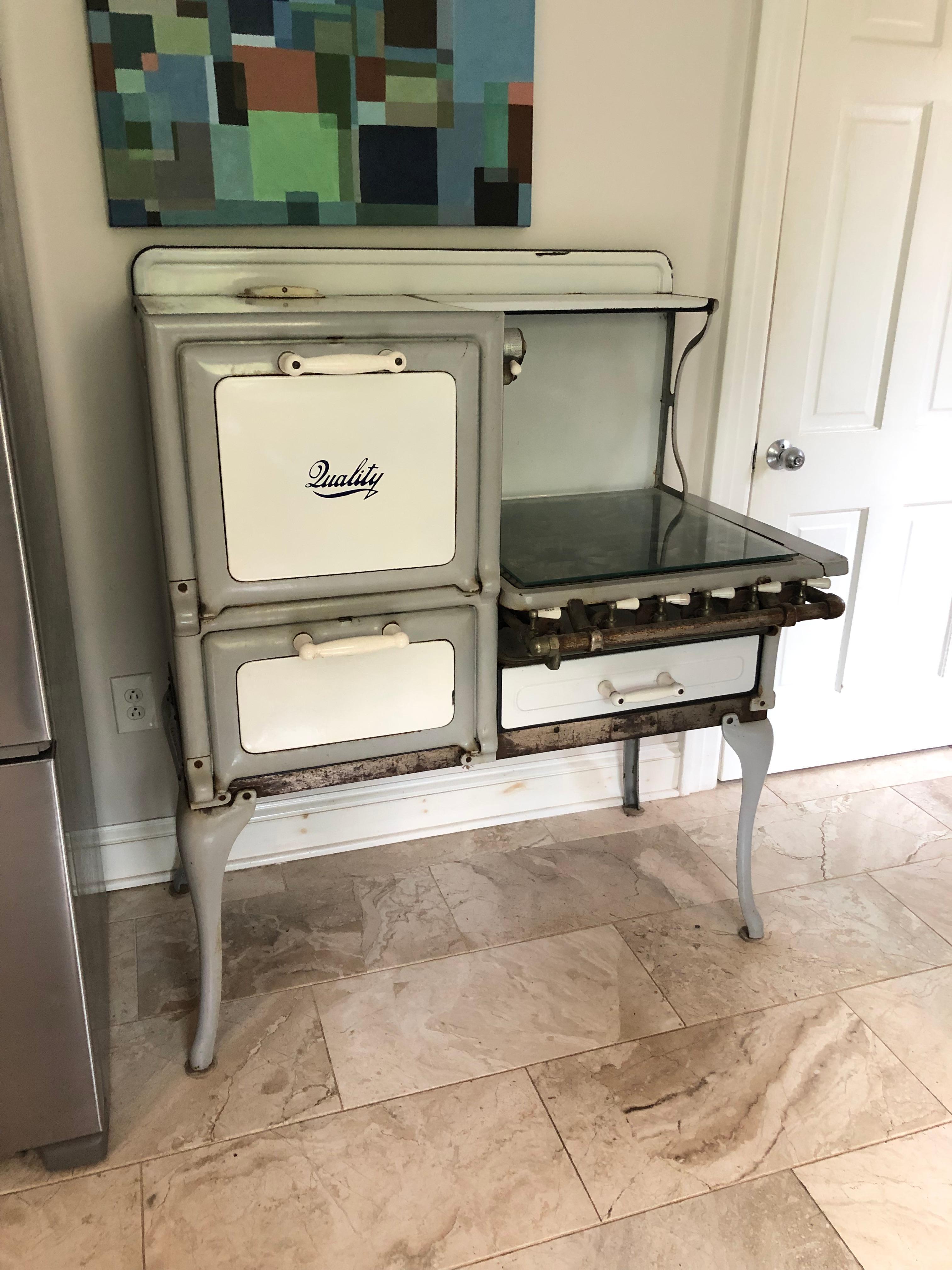 Old Fashioned Quality Brand Vintage Stove Made Into a Console Cabinet 6