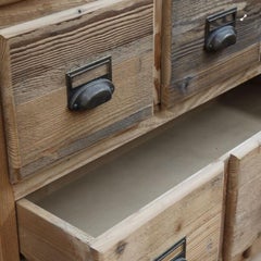 Old Fir Sideboard with Metal Retro Handles, Made in Italy