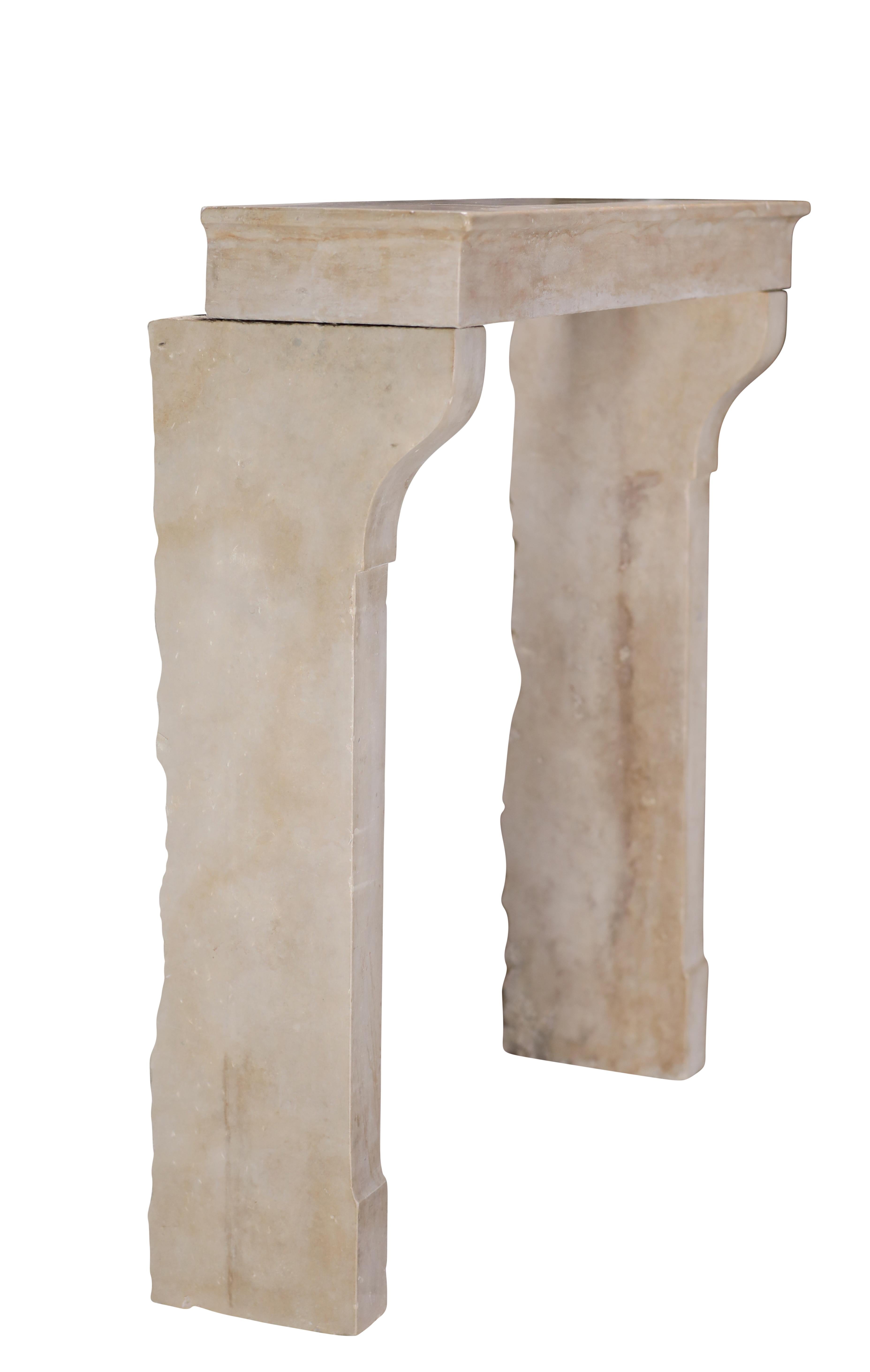 Old Fireplace - Aged Limestone - Elegant Patina - Soft Light Reflection - Design For Sale 9