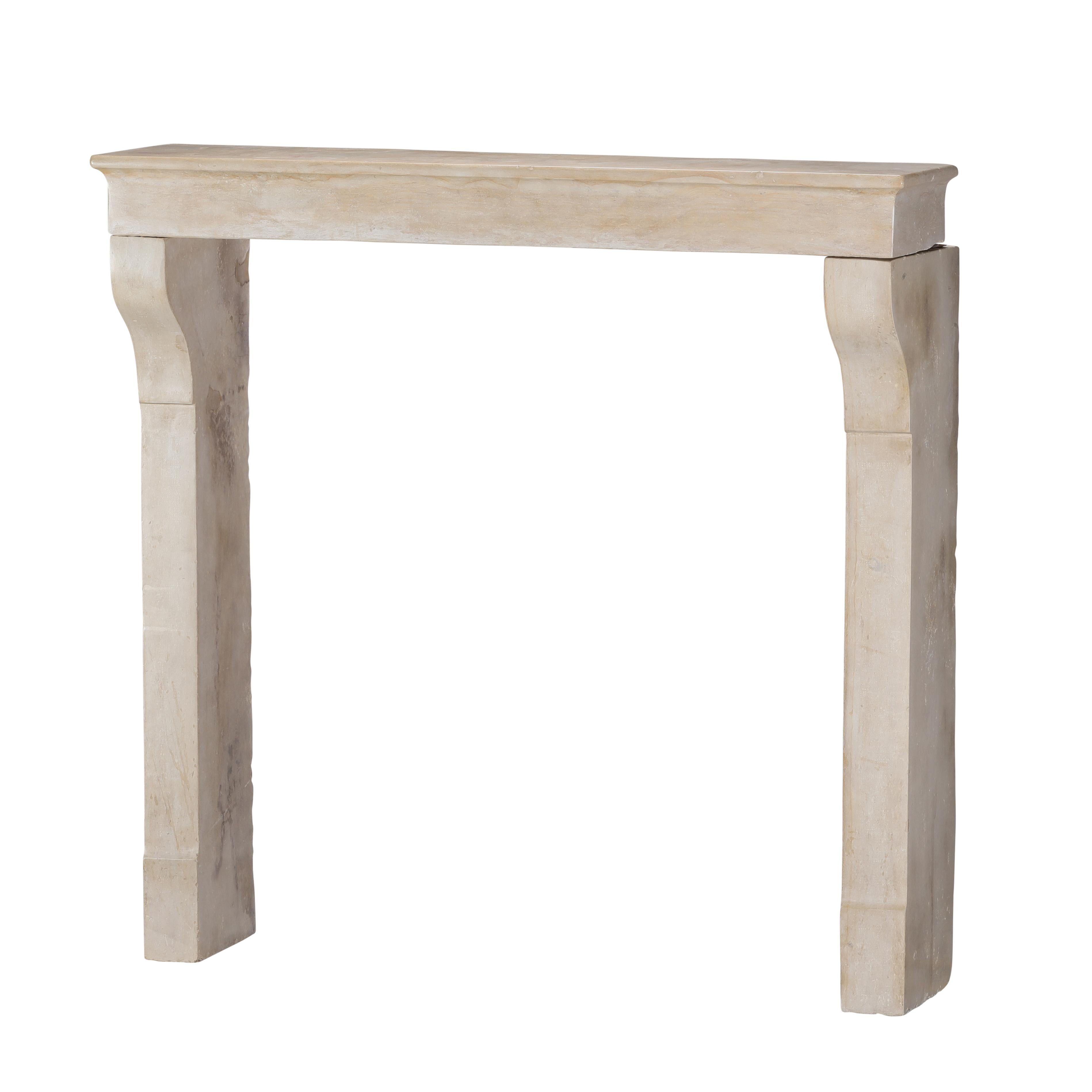Stone Old Fireplace - Aged Limestone - Elegant Patina - Soft Light Reflection - Design For Sale