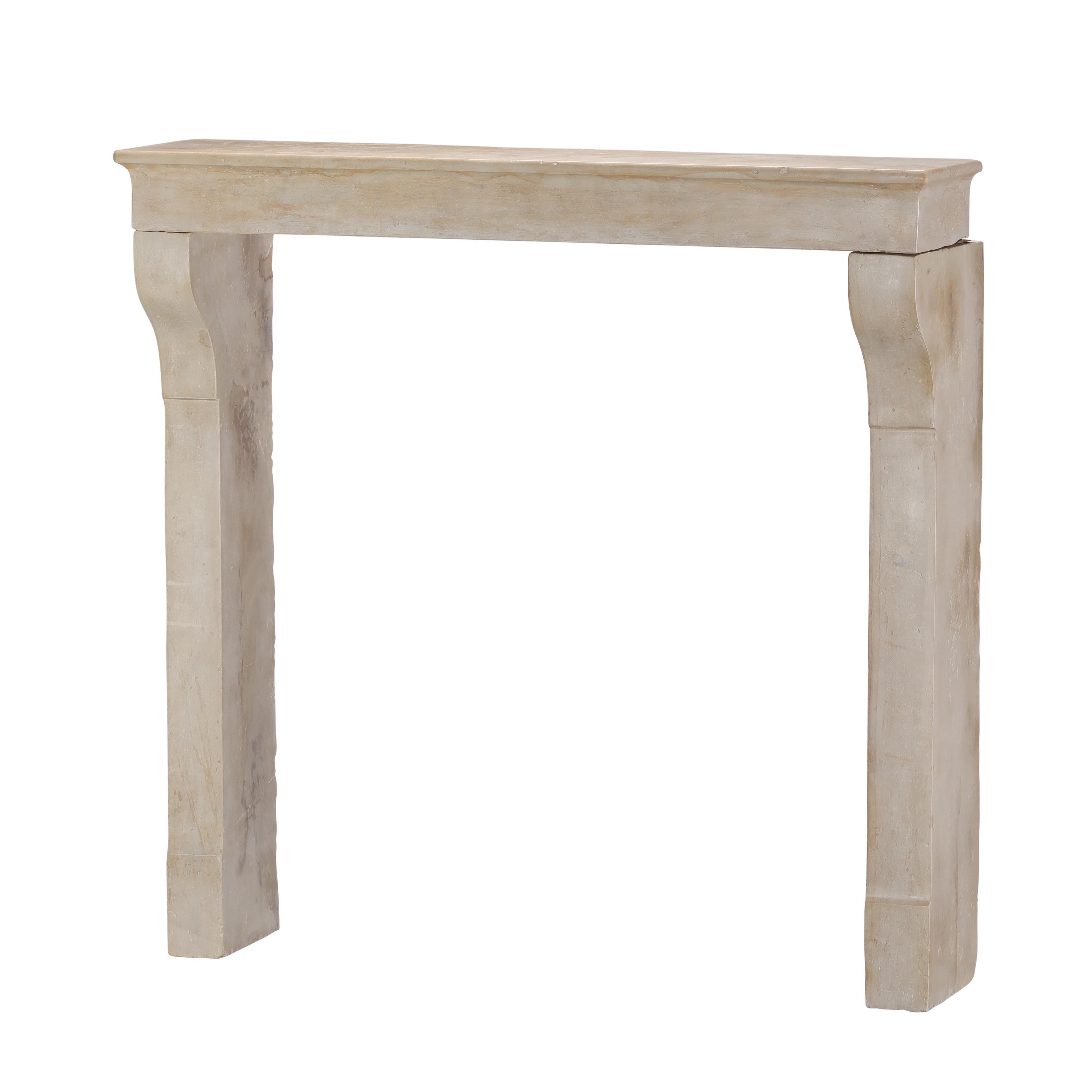 Old Fireplace - Aged Limestone - Elegant Patina - Soft Light Reflection - Design For Sale 1