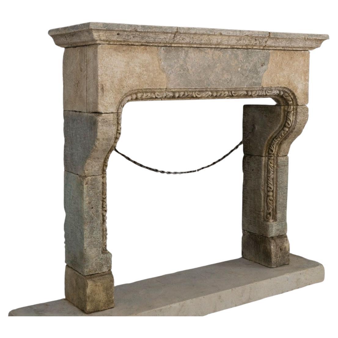 Old Fireplace Mantel - Antique Fireplace - Old Limestone fireplace ...