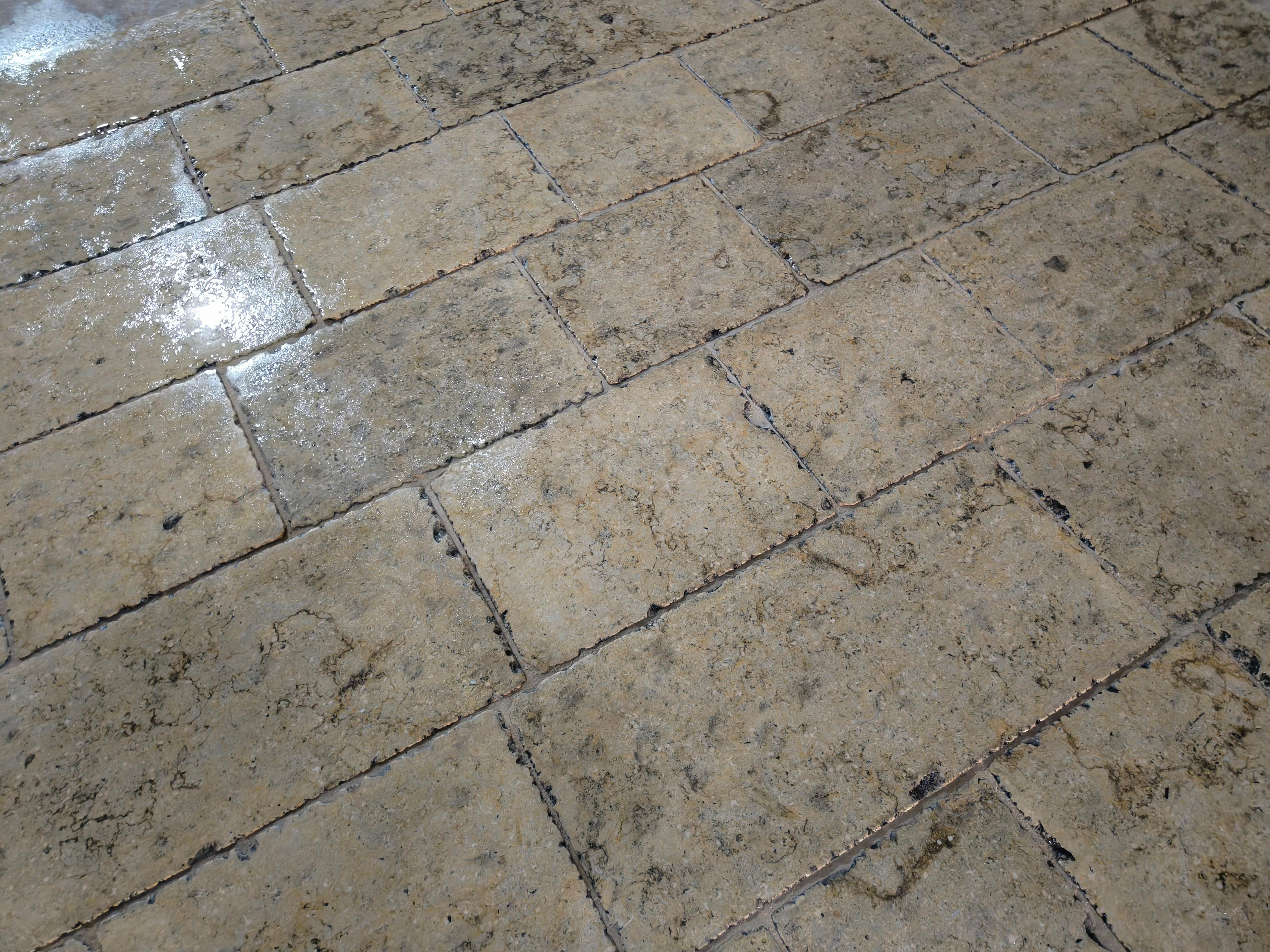 17th Century Old Flooring Antique Tile Reclaimed Limestone Vintage Salvaged Cladding Rustic For Sale