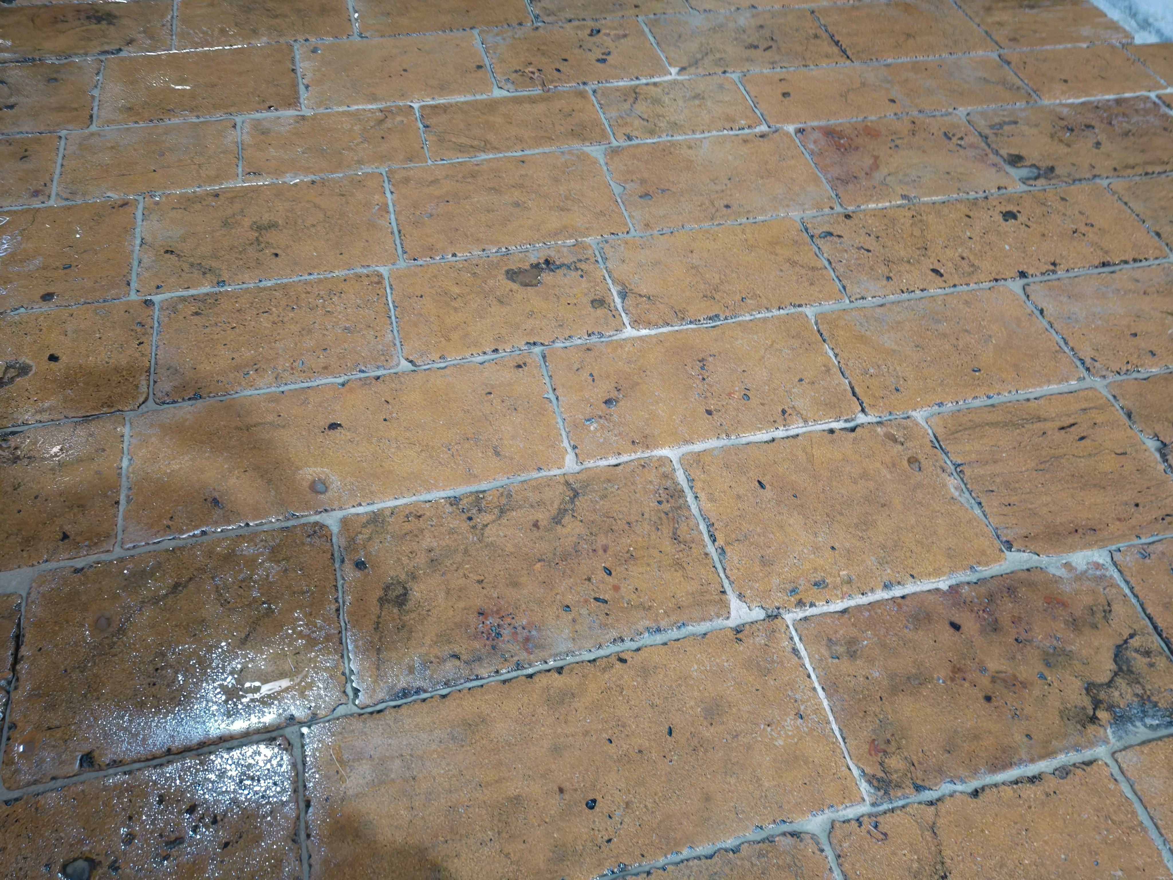 17th Century Old Flooring Antique Tile Reclaimed Limestone Vintage Salvaged Cladding Rustic For Sale