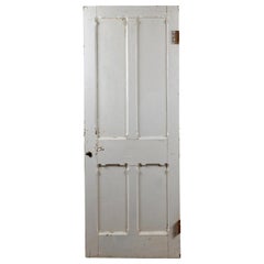 Old Four Carved Panel Pine Door, 20th Century