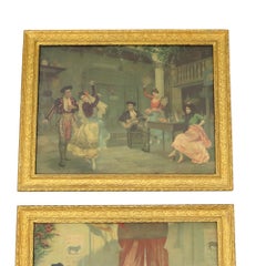 Old Framed Colored Prints Scenes from Opera Carmen Bizet