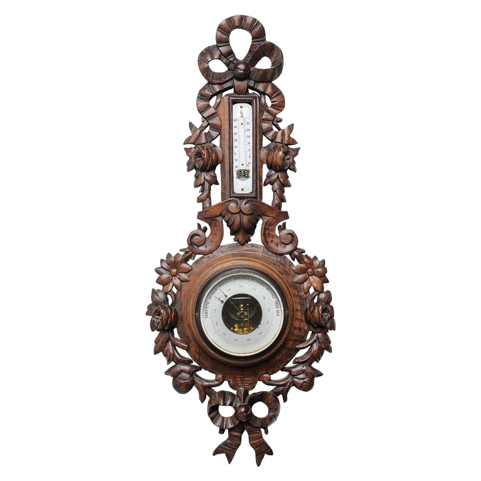 Old French Barometer with Love Knot For Sale