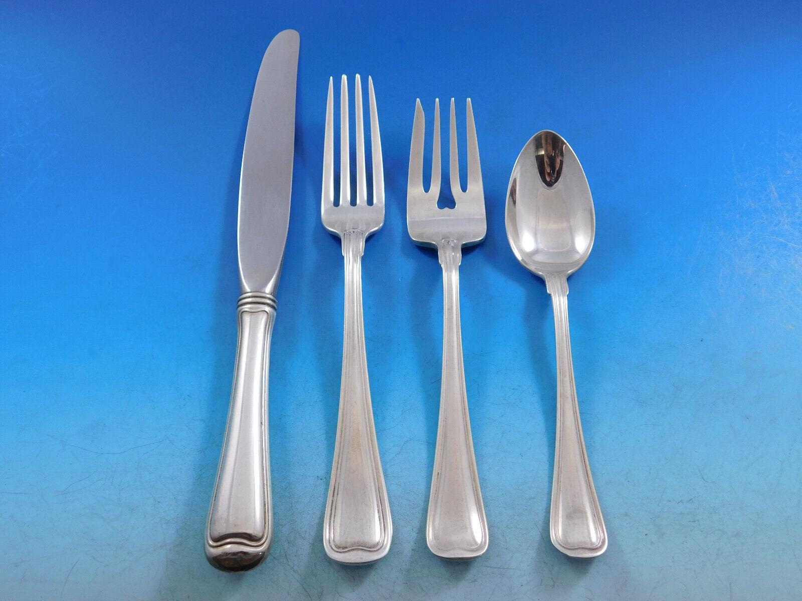 20th Century Old French by Gorham Sterling Silver Flatware Set for 12 Service 110 Pcs Dinner For Sale