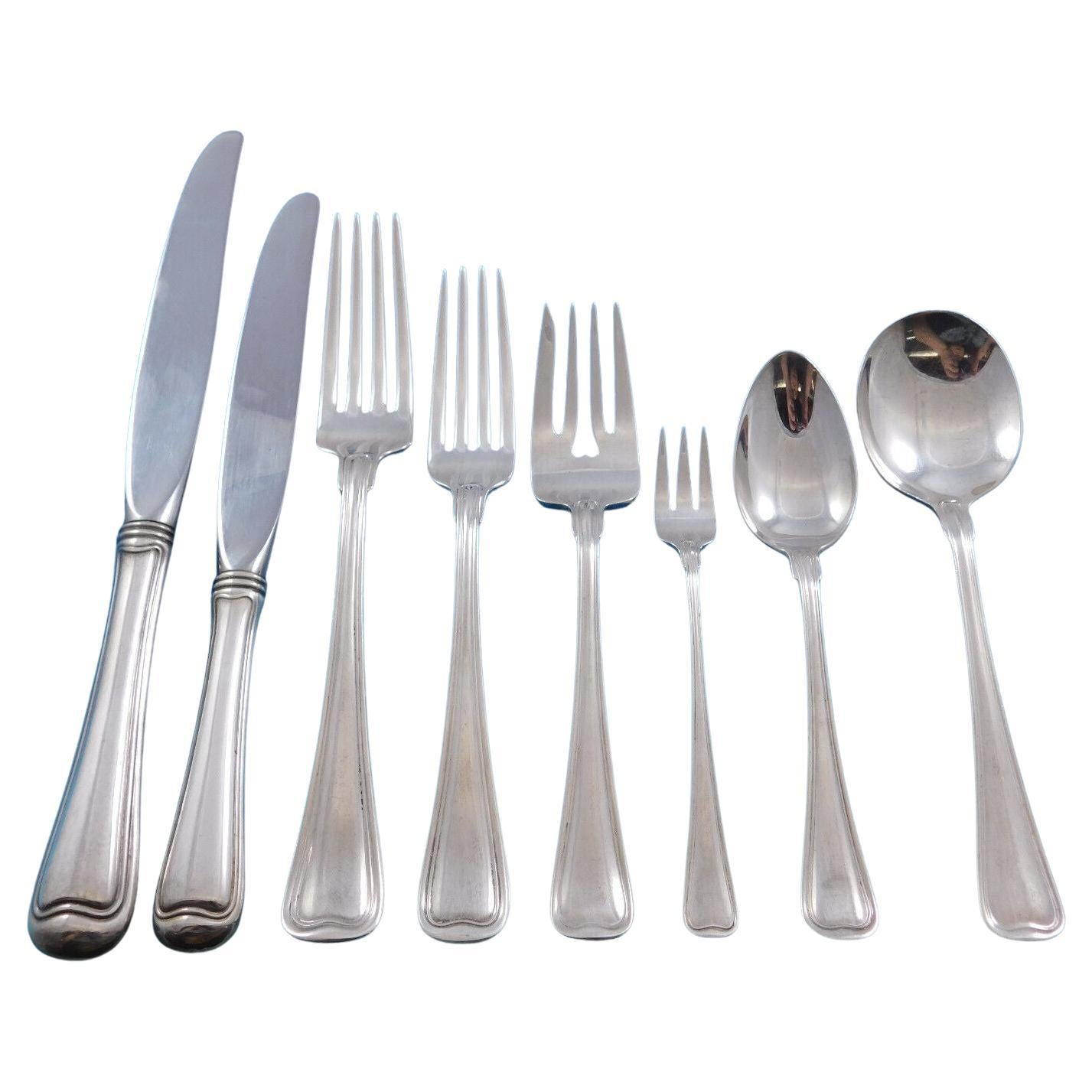 Old French by Gorham Sterling Silver Flatware Set for 12 Service 110 Pcs Dinner For Sale