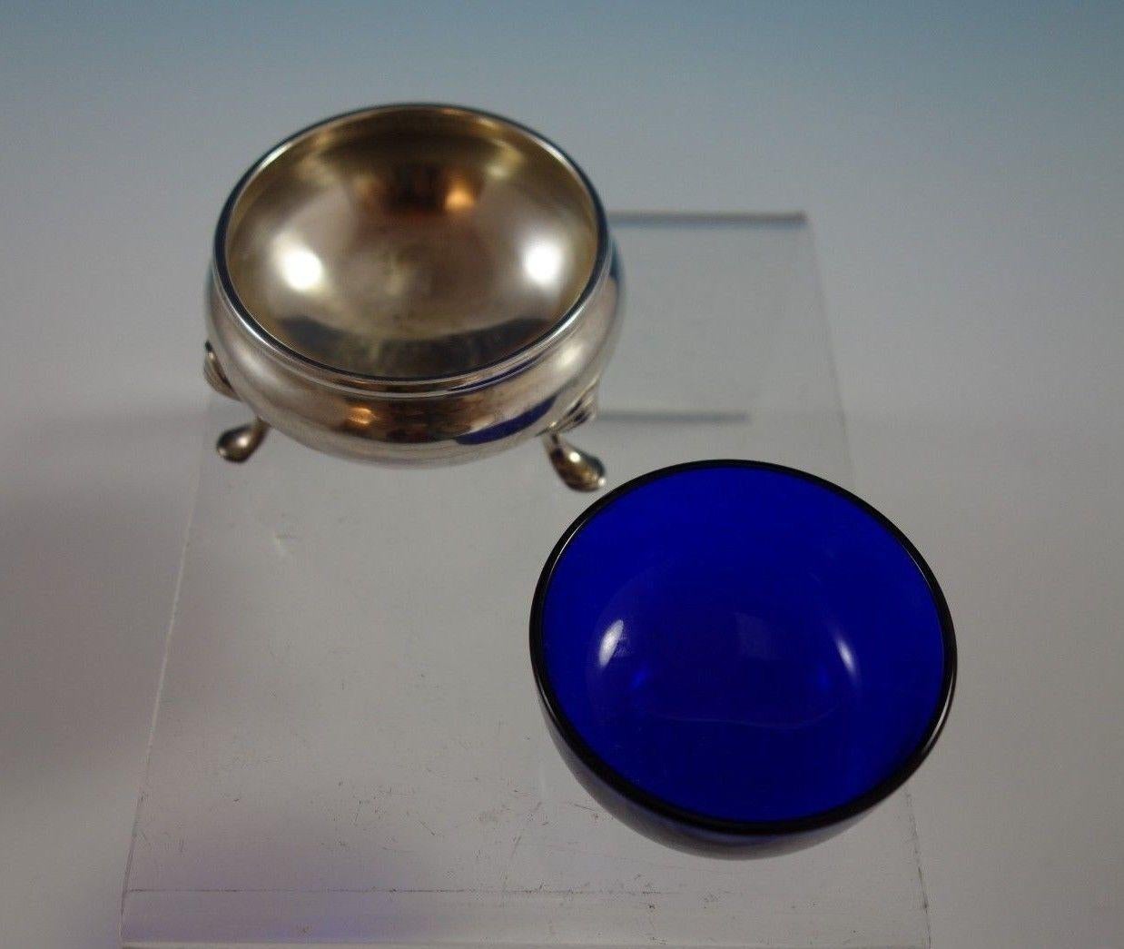 20th Century Old French by Gorham Sterling Silver Salt Dip with Cobalt Liner #1110