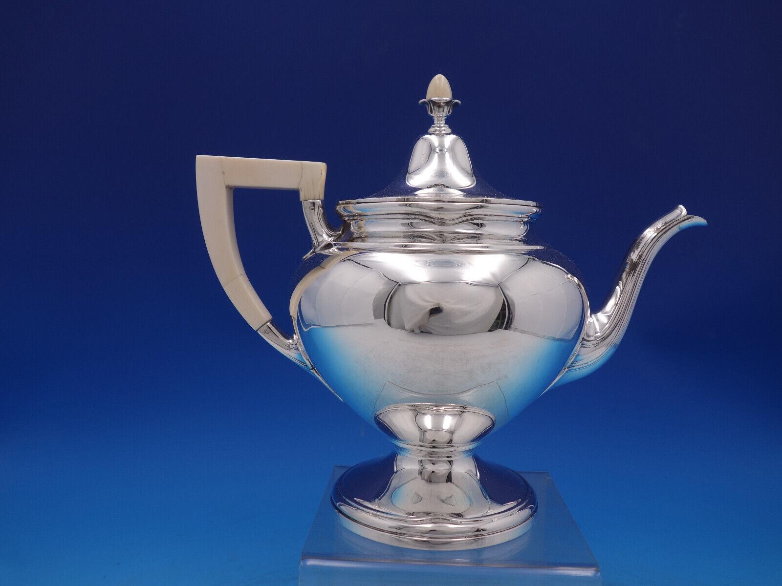 Juego de té 6 piezas con tetera de plata de ley Old French by Gorham (#6921) ¡Excepcional! en venta 2