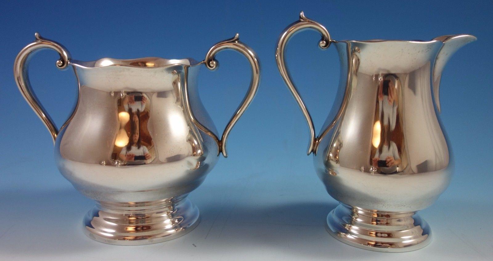 Old French by Gorham Sterling Silver Tea Set Six Piece w Tray Exceptional #1639 In Excellent Condition For Sale In Big Bend, WI