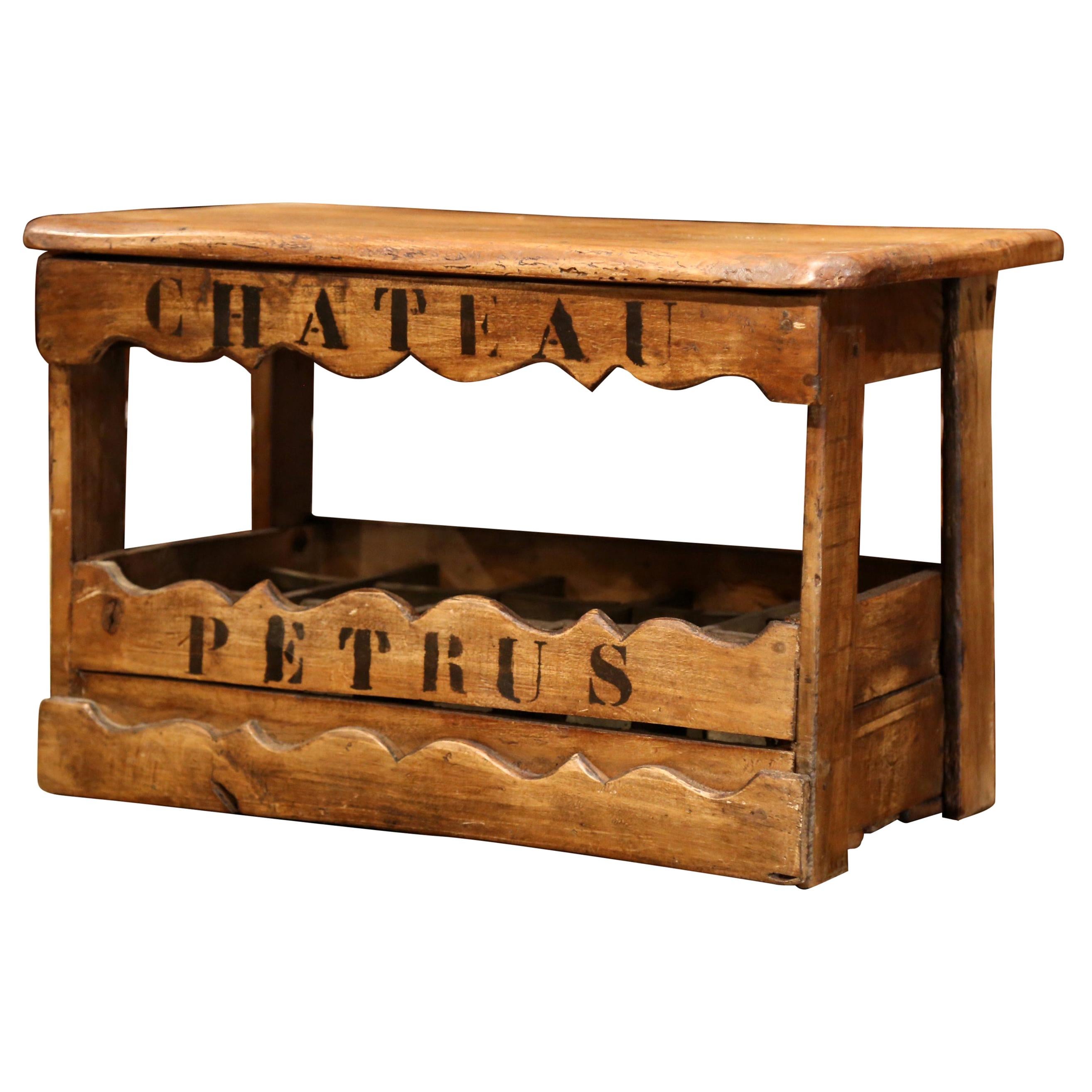 Old French Chestnut 15 Wine Bottle with "Chateau Petrus