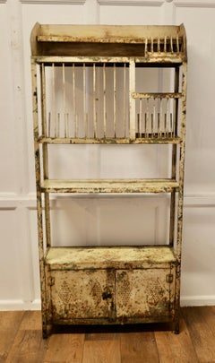 Old French Distressed Metal Field Kitchen Dresser, Drainer