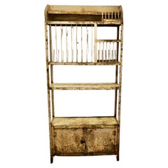 Used Old French Distressed Metal Field Kitchen Dresser, Drainer   