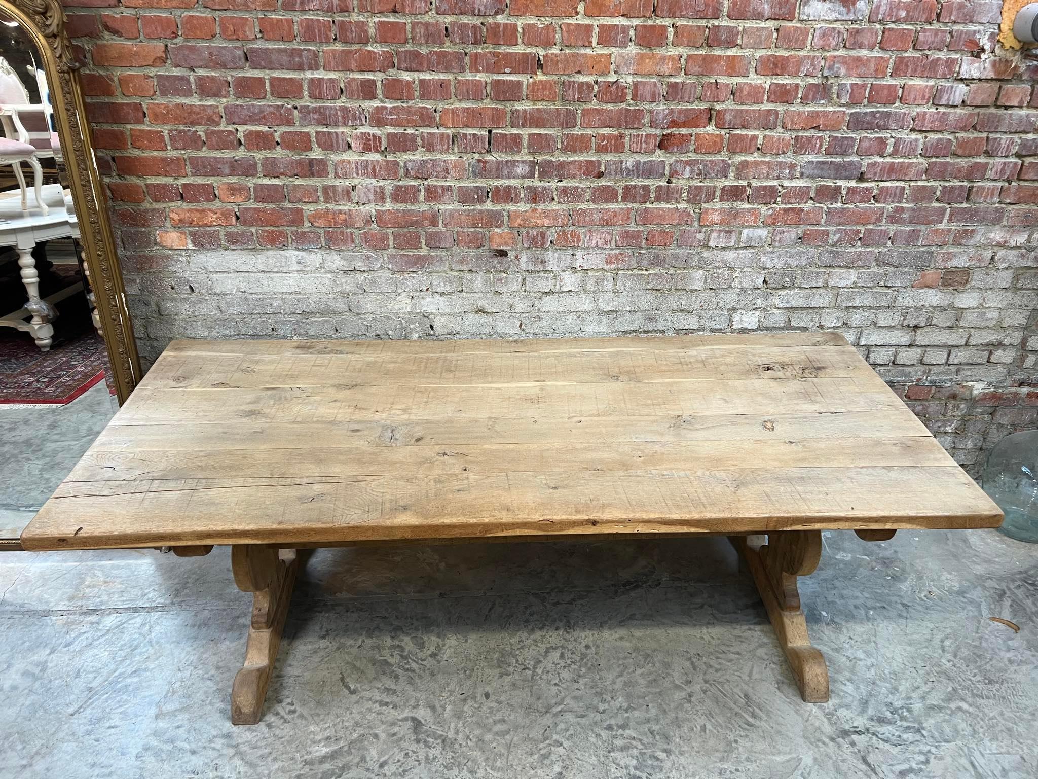 Beautiful old french farm table with fantastic patina. 