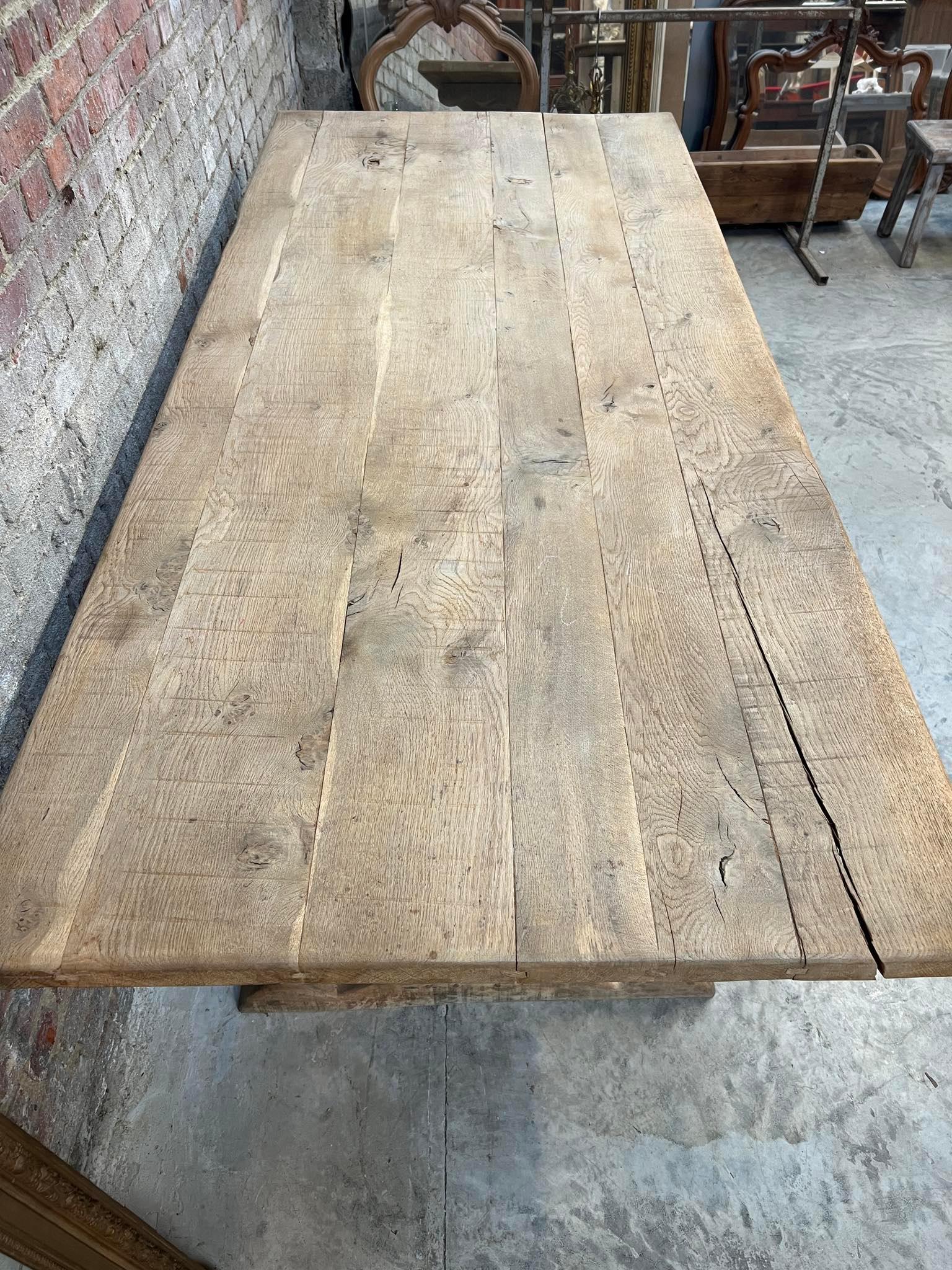 Oak Old french farm table For Sale