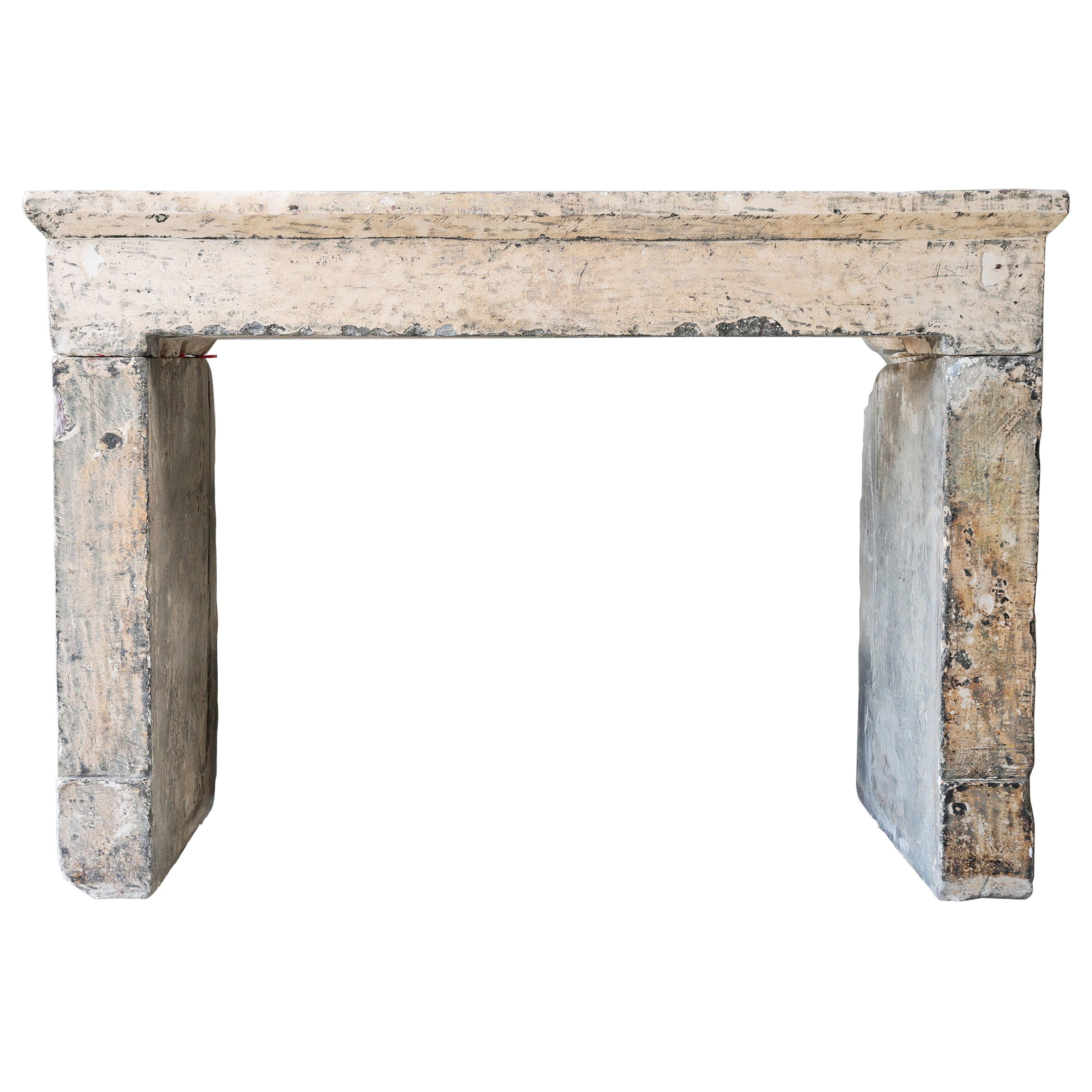 18th Century Limestone Fireplace from the French Countryside