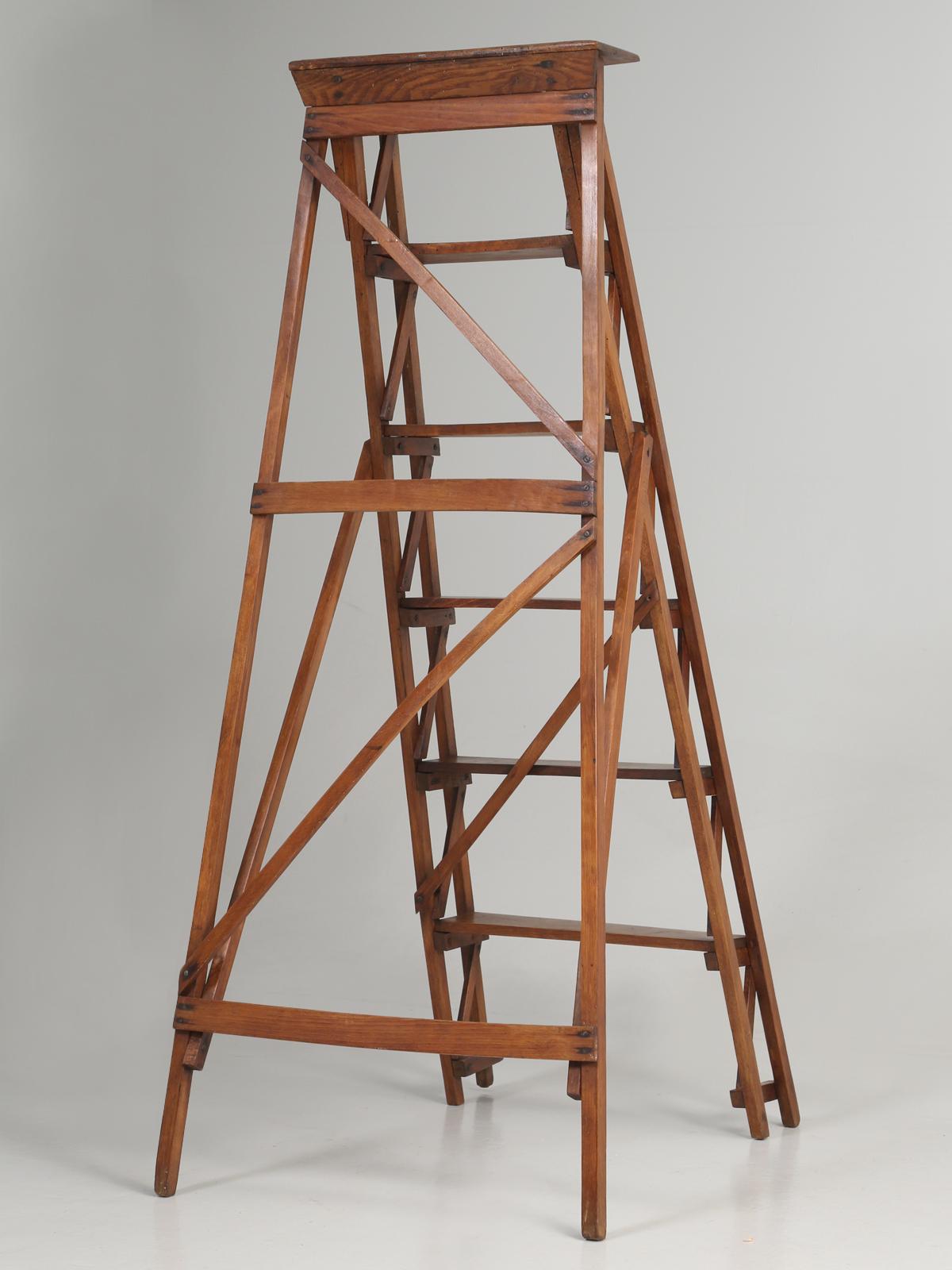 Old French Folding Wooden Ladder 6