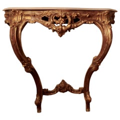 Old French Gilt Console or Hall Table