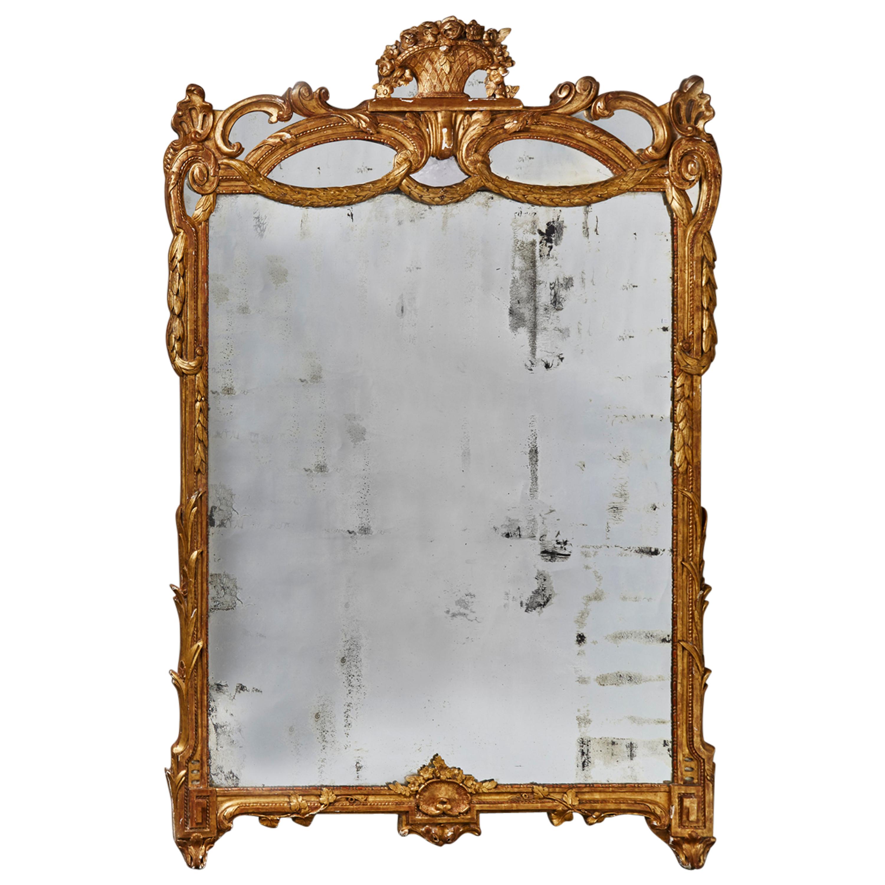 Vieux miroir français, XVIIIe siècle en vente