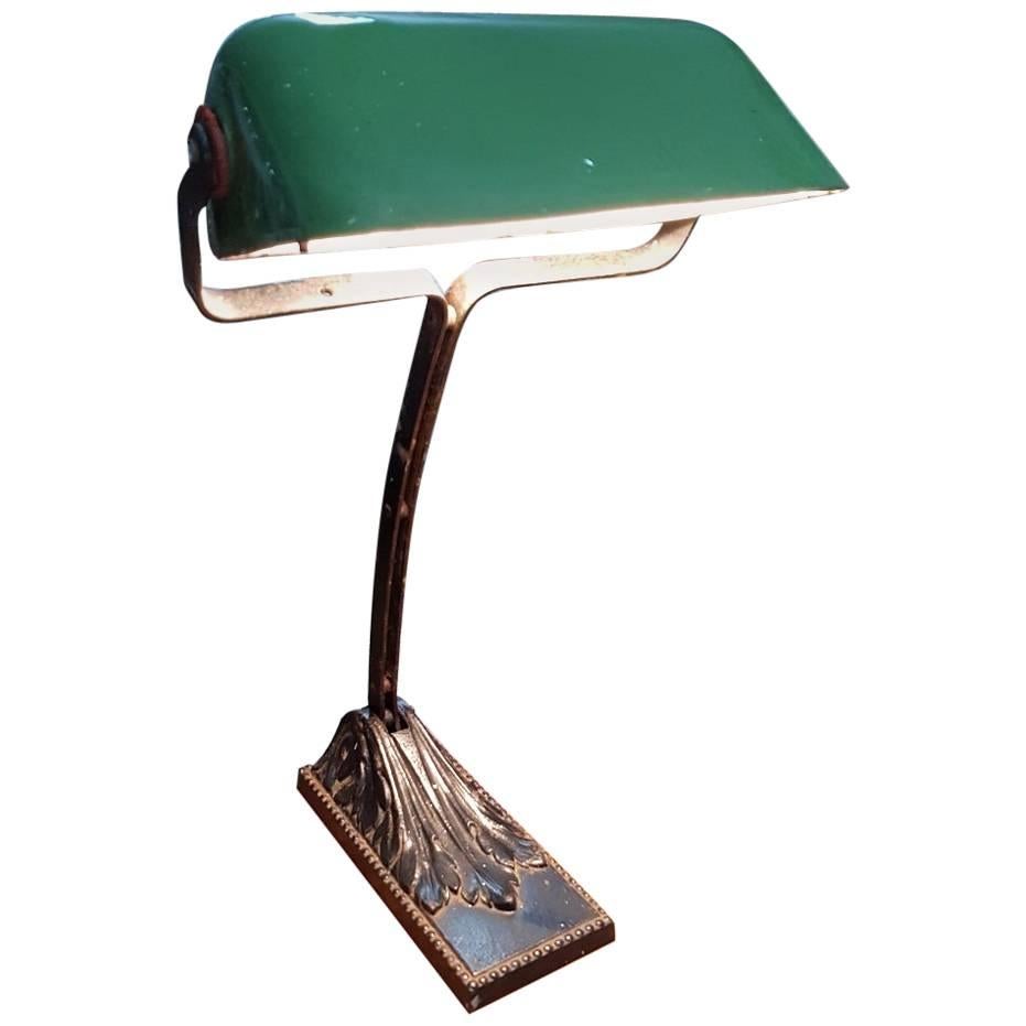 Old French Notary or Bankers Desk Lamp, circa 1930