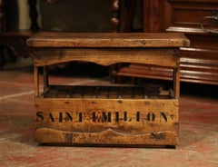 Old French Pine 15 Wine Bottle Storage Cabinet with "Saint-Emilion" Inscription