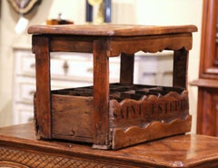 Old French Pine 15 Wine Bottle Storage Cabinet with "Saint-Estephe" Inscription