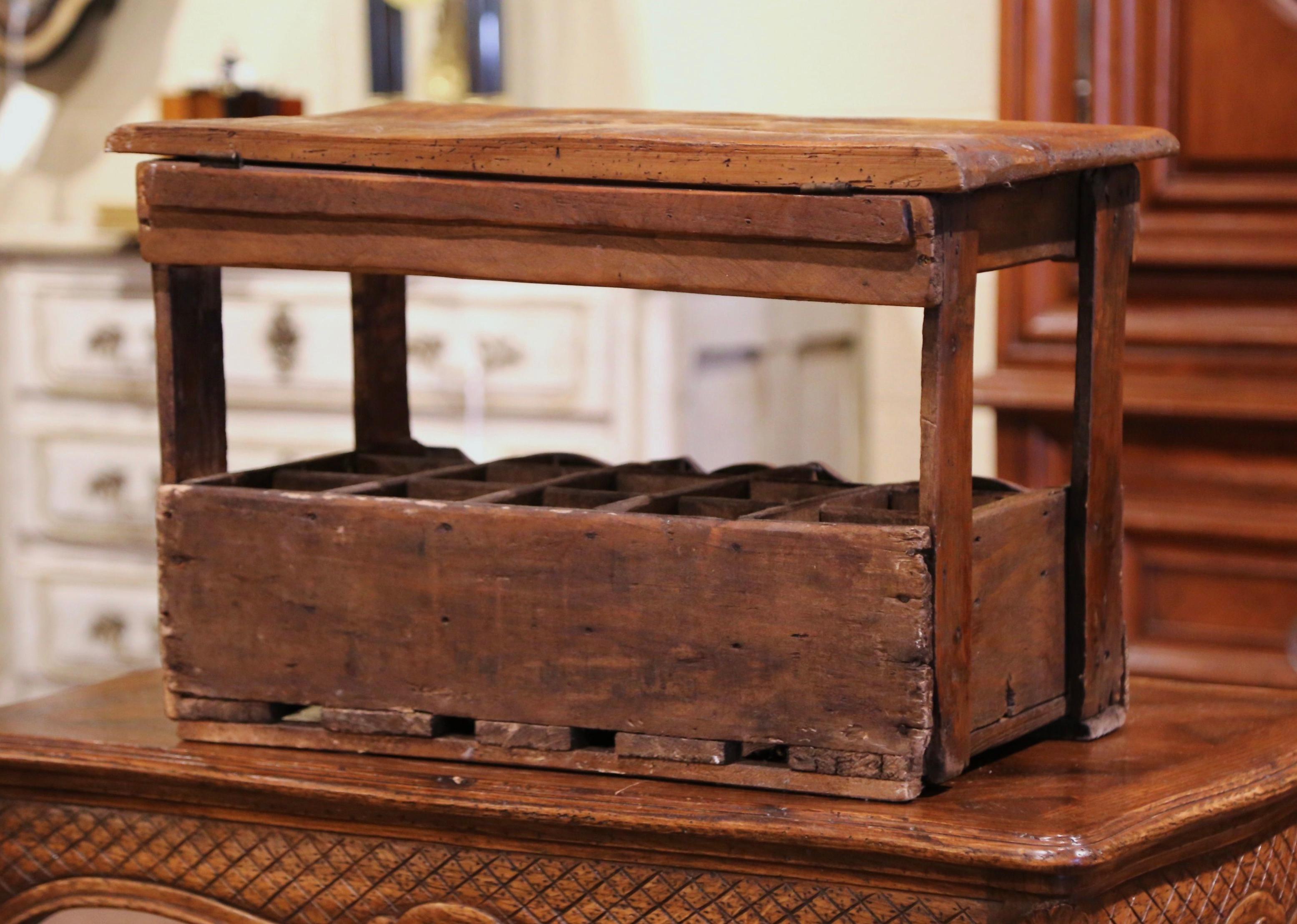 Old French Pine 15 Wine Bottle Storage Cabinet with 