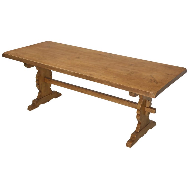 Old French Pine Trestle Style Dining, Trestle Style Dining Room Tables
