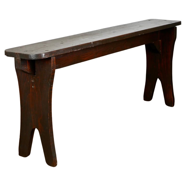 Old French Pinewood Bench at 1stDibs