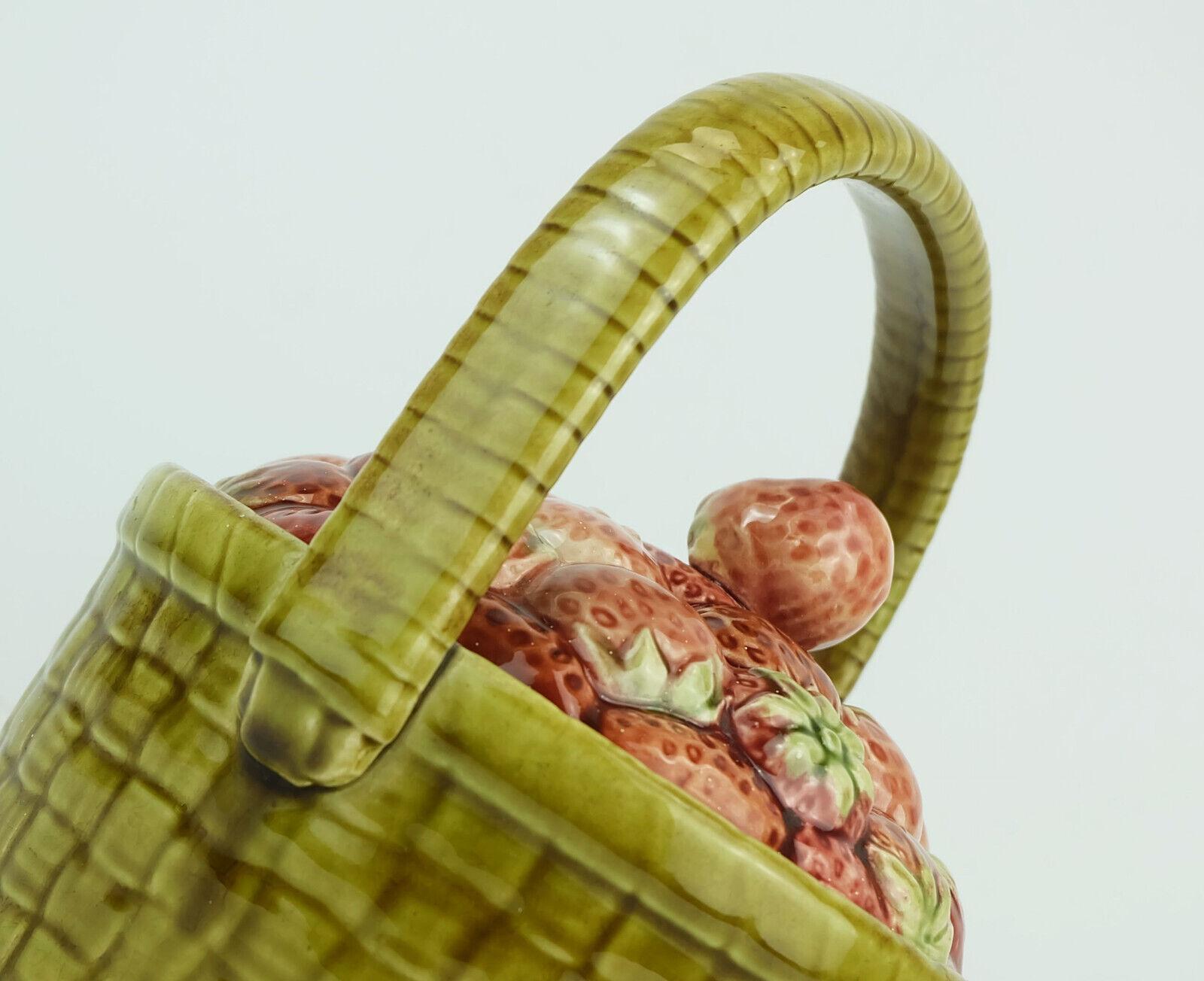altfranzösische Sarreguemines Majolika JAR mit Deckel 1920er Jahre Keramik Keksdose (Frühes 20. Jahrhundert)