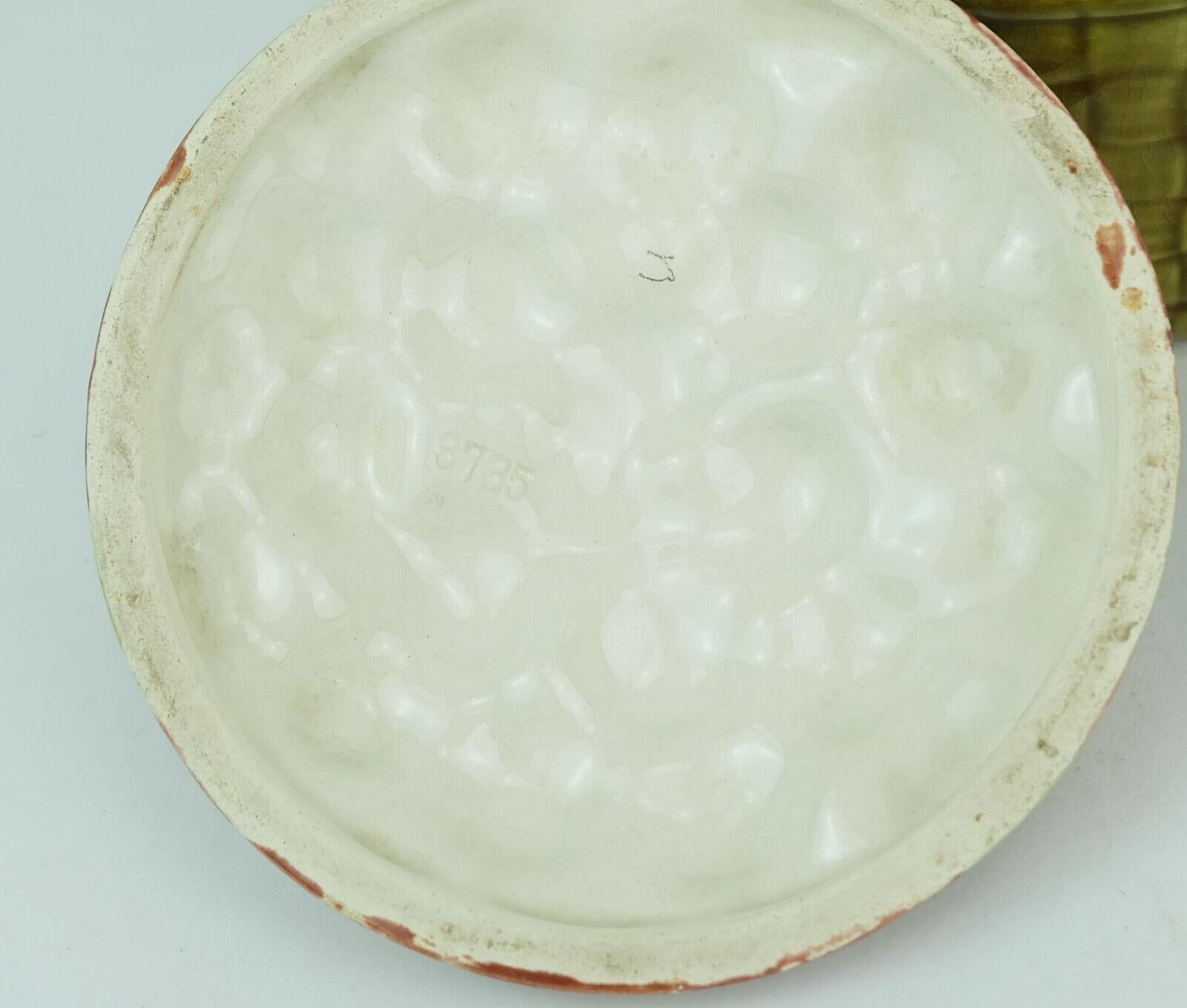 altfranzösische Sarreguemines Majolika JAR mit Deckel 1920er Jahre Keramik Keksdose 1