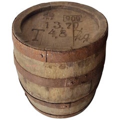 Antique Old French Small Size Wooden Barrel for 13.7 Litre