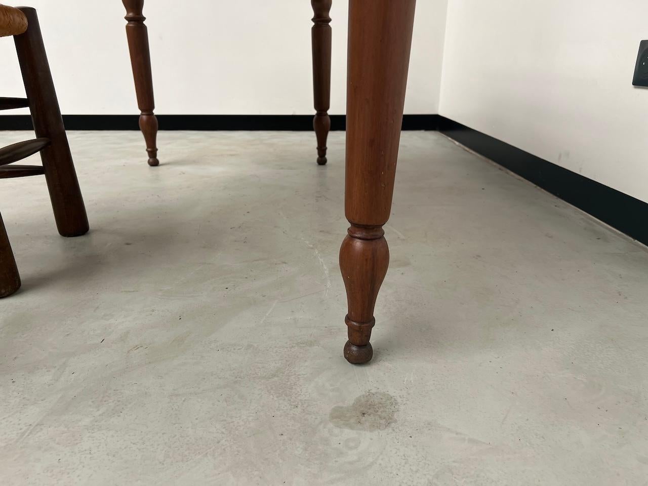 Old french walnut bistro table For Sale 9