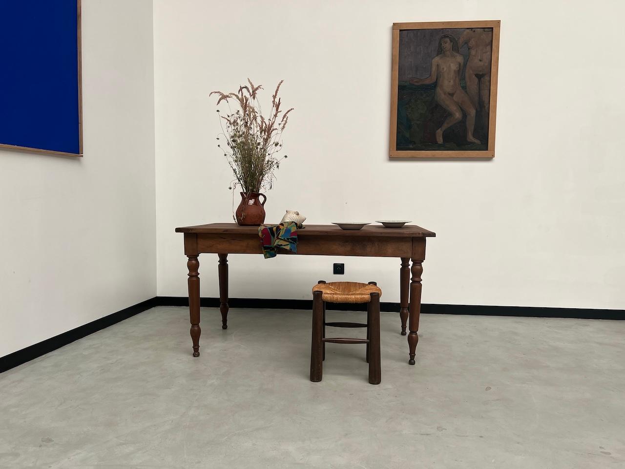 French Provincial Old french walnut bistro table For Sale