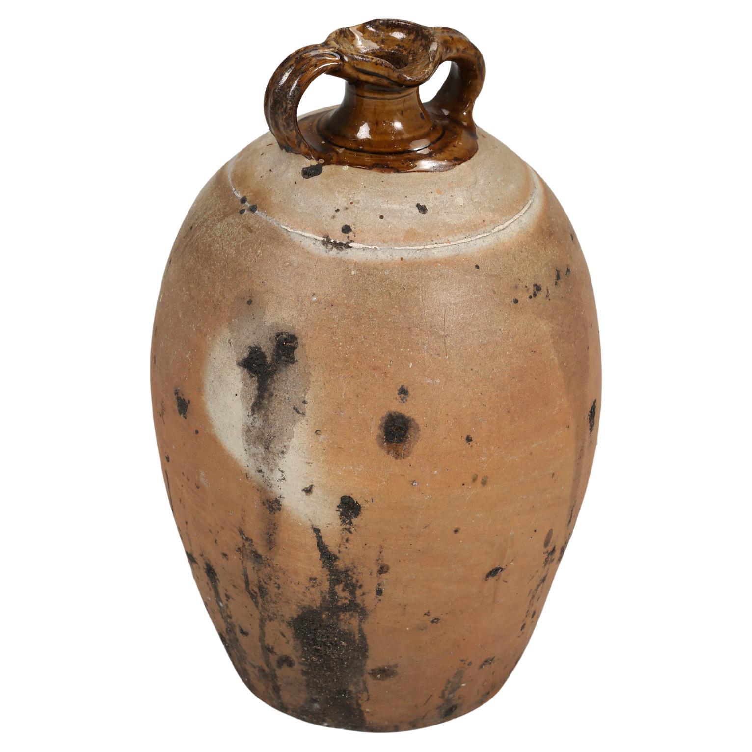 Old French Walnut Oil Jug Removed from a Chateau from the Hills above Cannes For Sale