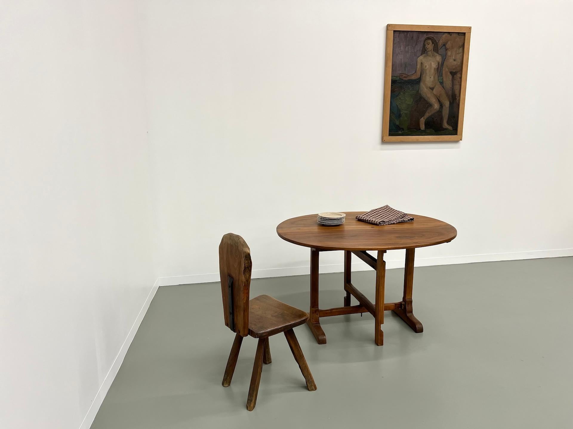 Old french winegrower's table in solid walnut, from Burgundy 6
