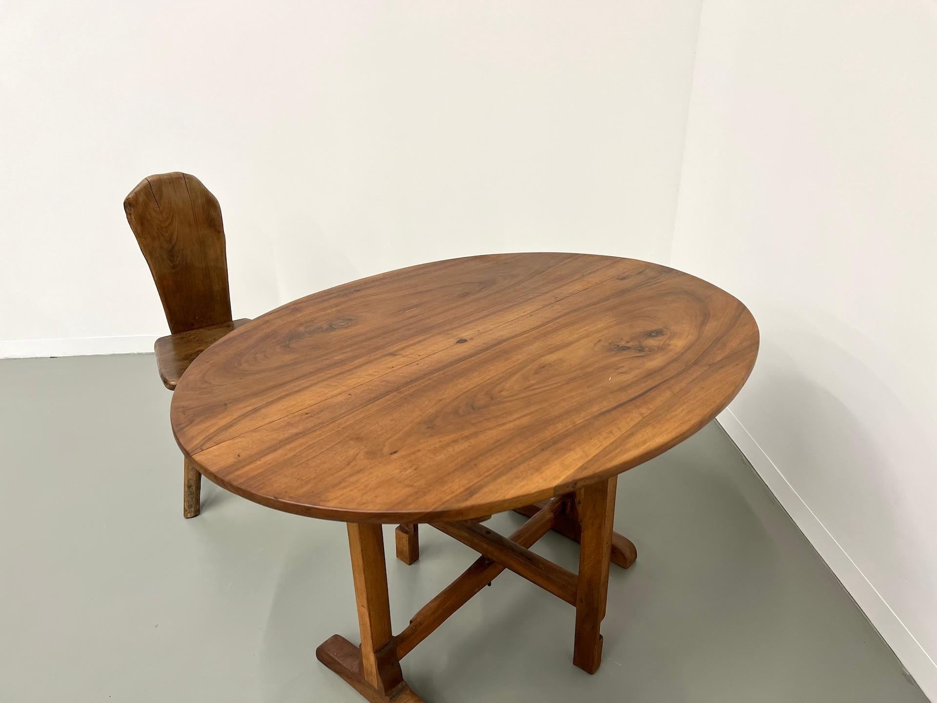 Old french winegrower's table in solid walnut, from Burgundy 14
