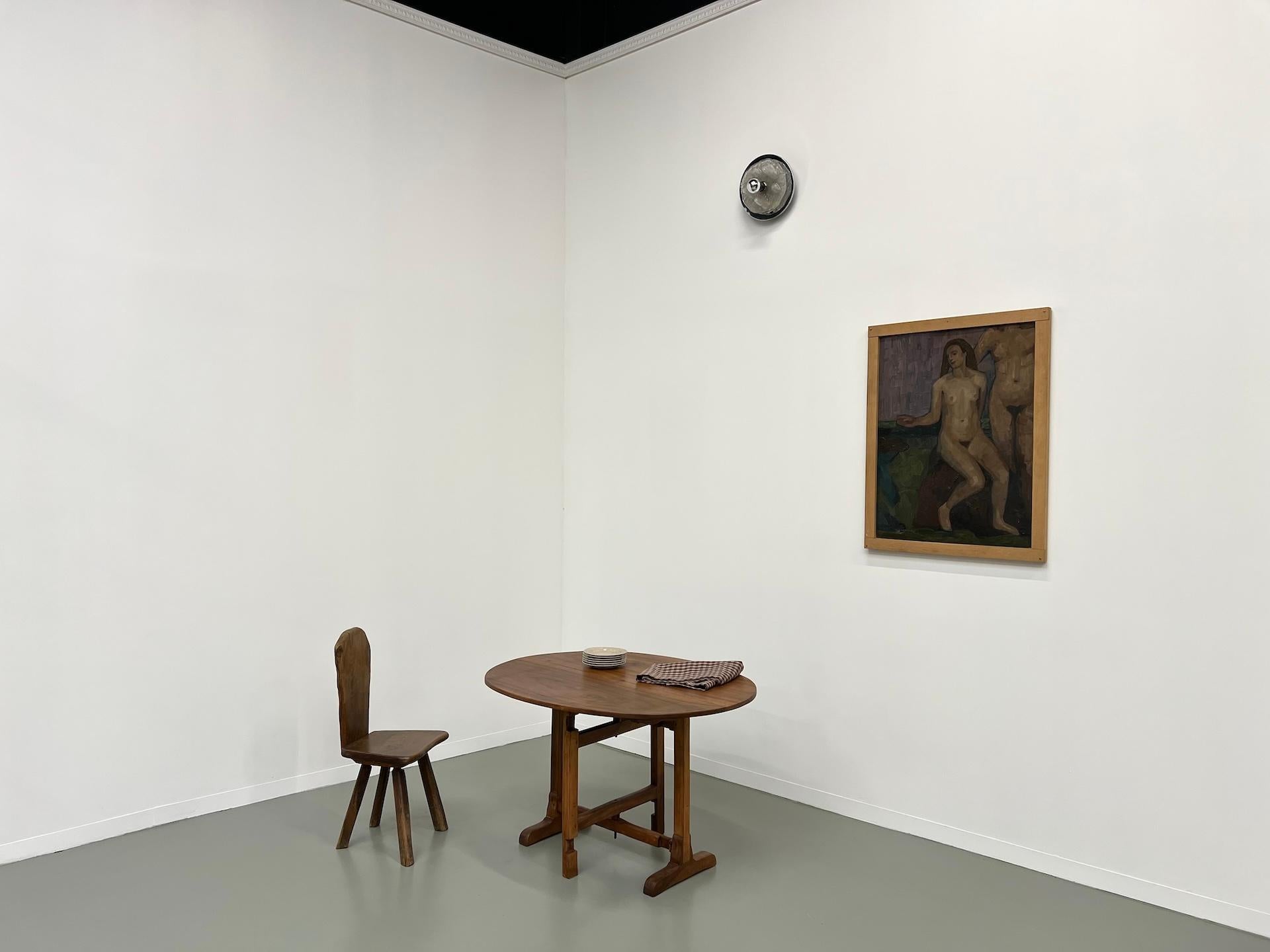 French Provincial Old french winegrower's table in solid walnut, from Burgundy