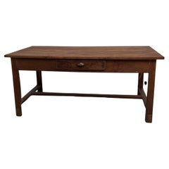 Vintage Old french work table in solid cherry and acacia