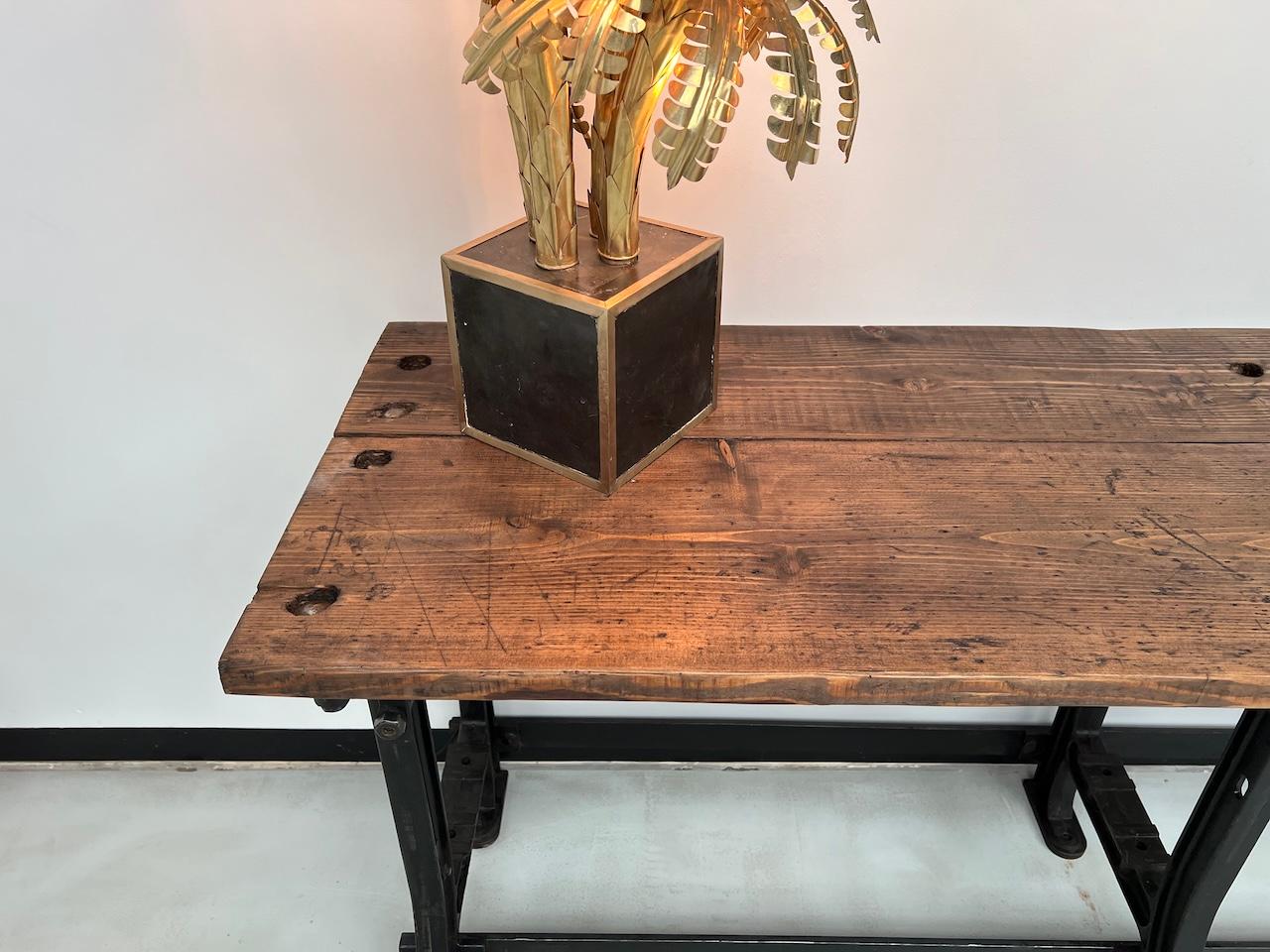 Old french workbench with cast iron base, 1950s For Sale 8