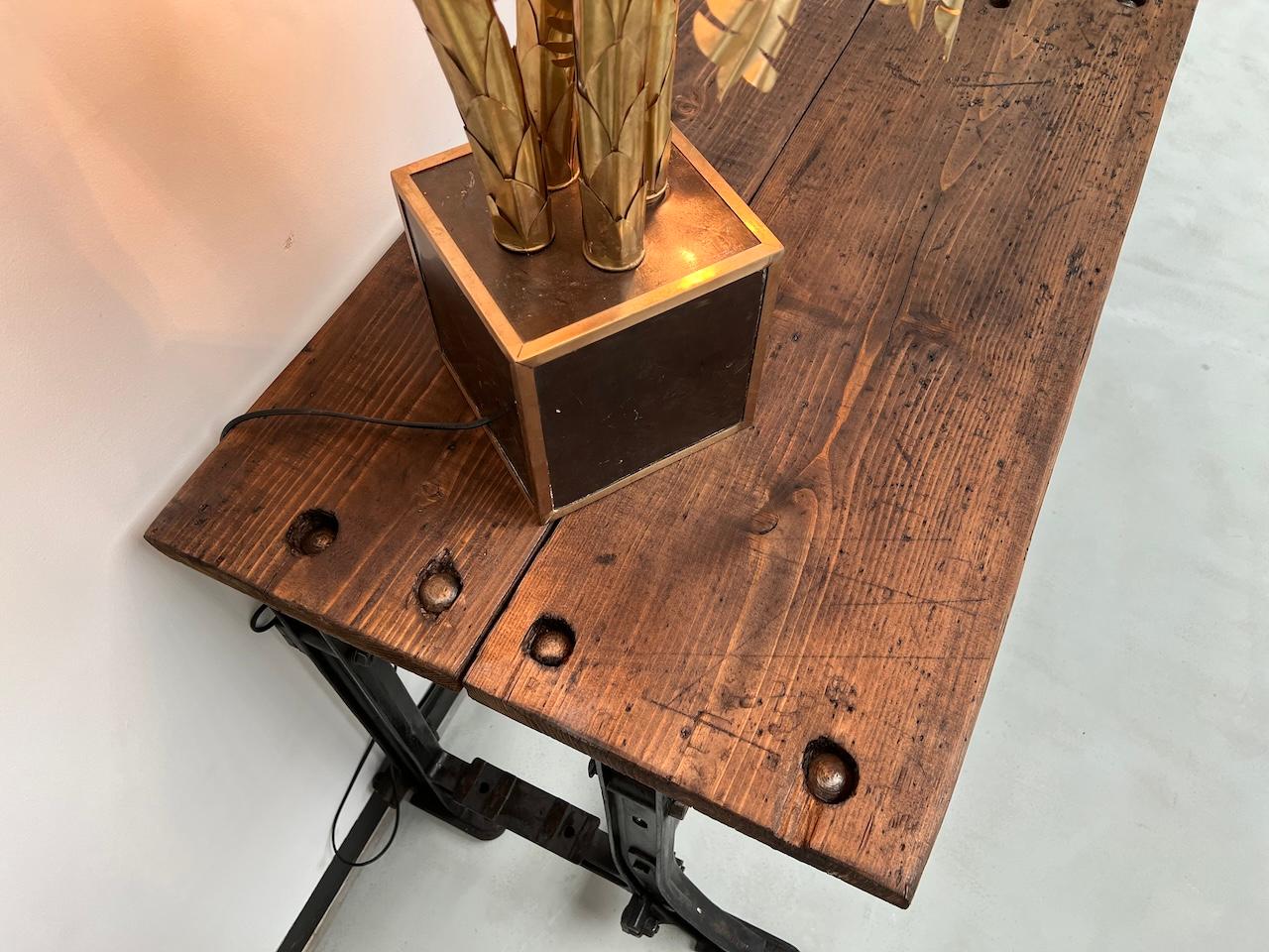 Old french workbench with cast iron base, 1950s For Sale 9