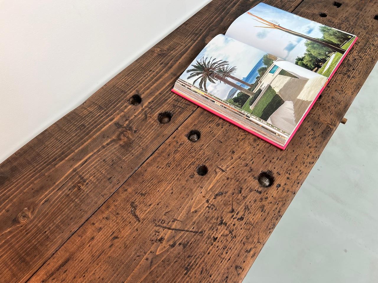 Old french workbench with cast iron base, 1950s For Sale 10