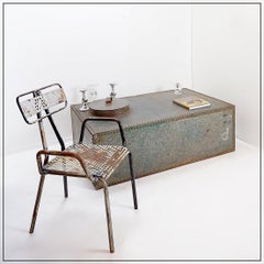 Old galvanized cistern riveted in copper - Industrial Coffee table