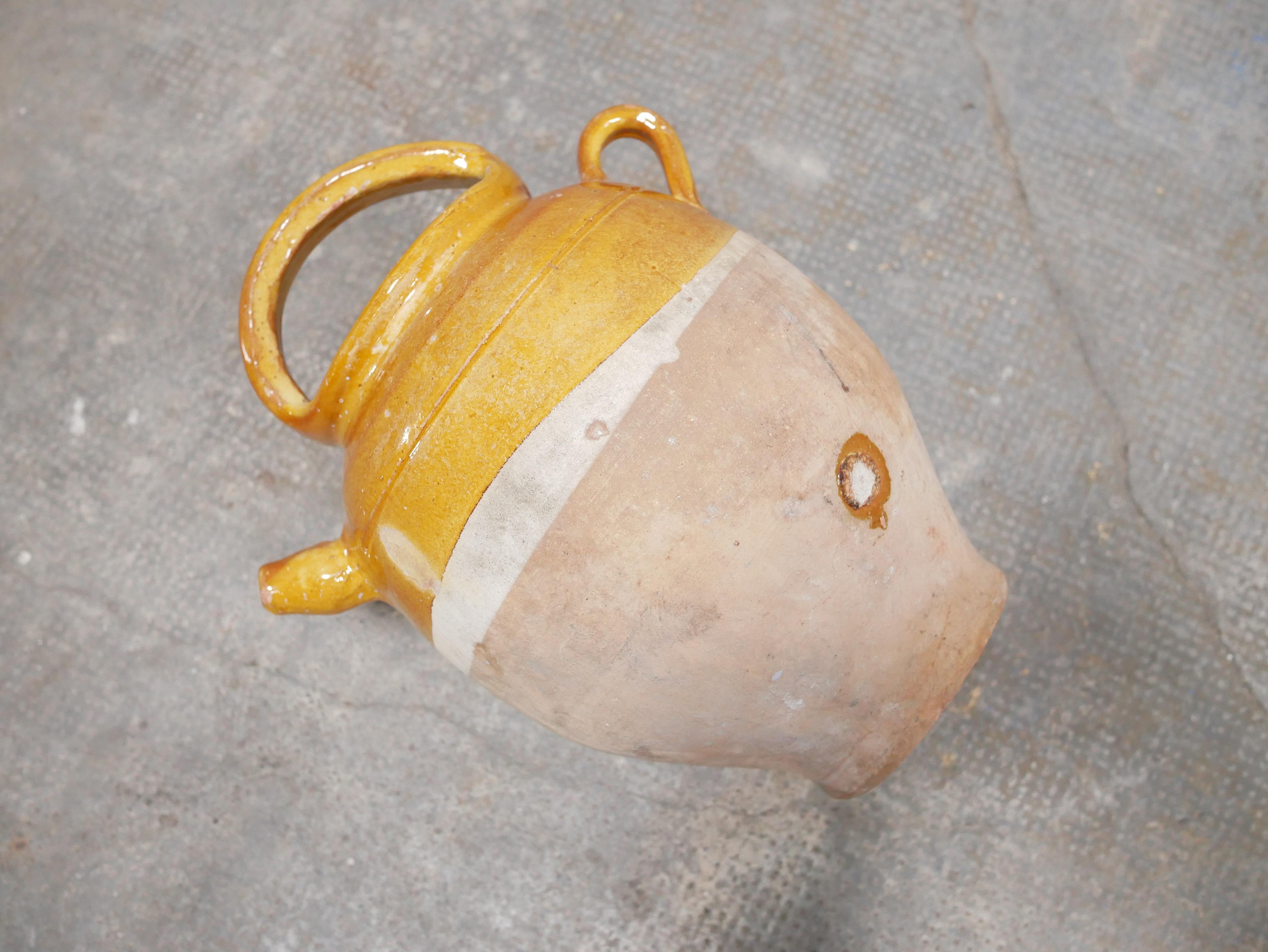 Old gargoulette pot in glazed terracotta 2