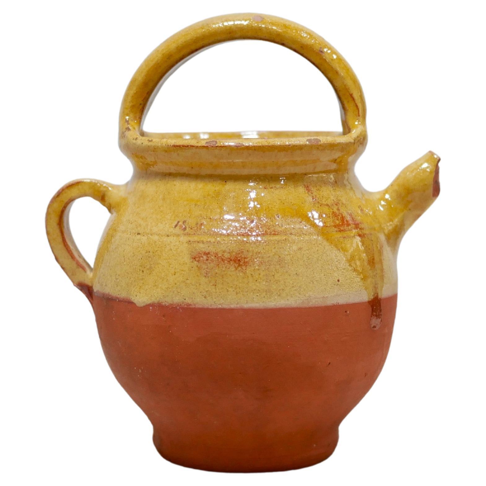 Old Gargoulette Pot in Glazed Terracotta For Sale