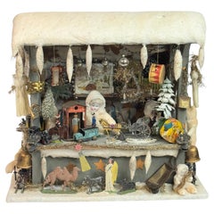 Old "German Christmas Market Stall" Christmas Toy Shop Dollhouse Decoration