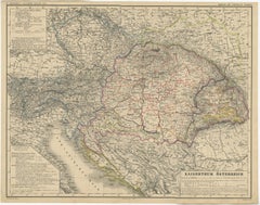 Old German Map of the Austrian Empire, ca.1870